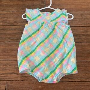 Crown & Ivy Vibrant Plaid Baby Romper